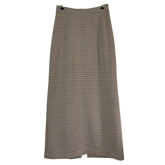 Rosetta Getty Dresses & Skirts - Rosetta Getty Size Small Maxi Skirt Brown Plaid Check High Waist Back Slit